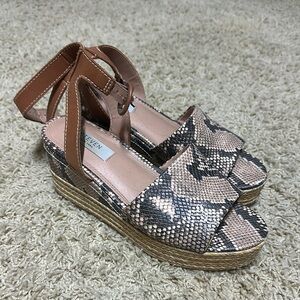 Steven By Steve Madden Brown Wedge Sandals